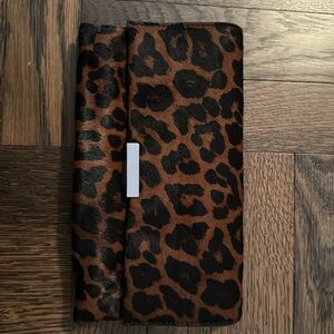 Loeffler Randall leopard pattern velvet CLUTCH BAG